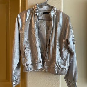 Boohoo metallic lightweight jacket size 8